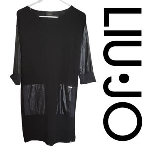Liu Jo Faux Leather Pocket Knit Dress
